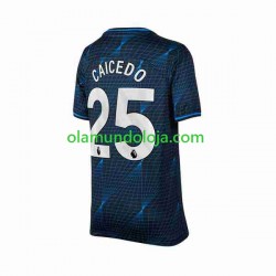 Camisola Chelsea Moises Caicedo 25 Homem Equipamento Segundo 2023-2024 Manga Curta